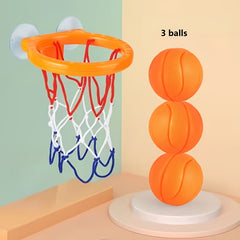 Adjustable Water Basketball Set with 3 Balls for Pool Bathtub Shower