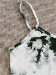 Tie Dye Crop Cami & Tie Shorts Pajama Set