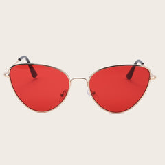 Slim Metal Cat Eye Sunglasses - Neutral Smoke
