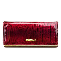 Women's Leather Wallet Large Capacity Phone Bag & Coin Purse Red