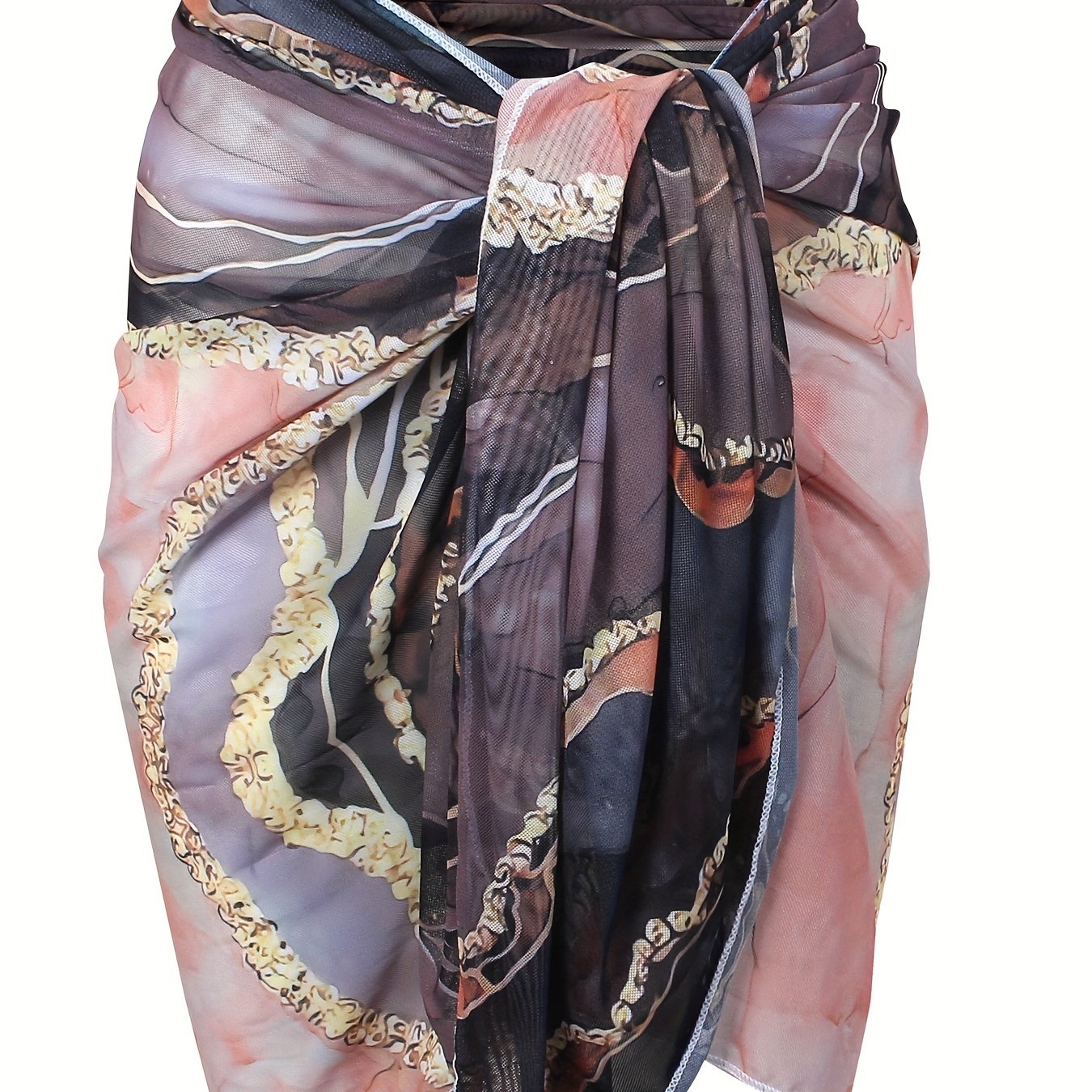 Marble Pattern Wrap Cover Up Skirt