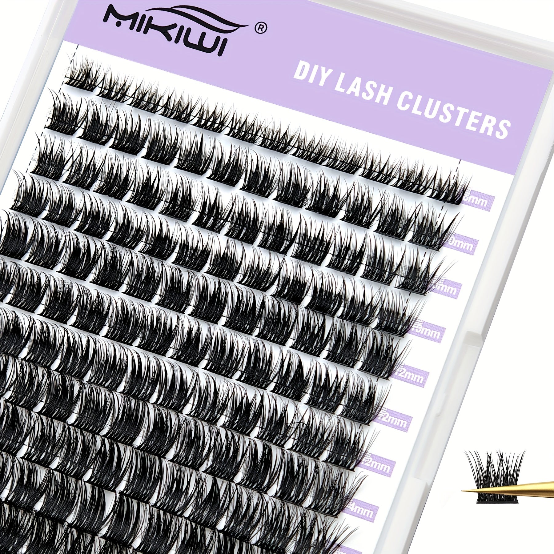 144pcs Cluster Lashes Mix 0.07mm D Curl DIY Kit
