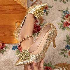 Women's Rhinestone Stiletto Heel Sequins Shoes