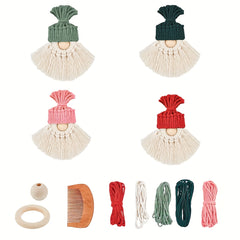DIY Macrame Christmas Gnomes Santa Claus Kit - Tree Decor