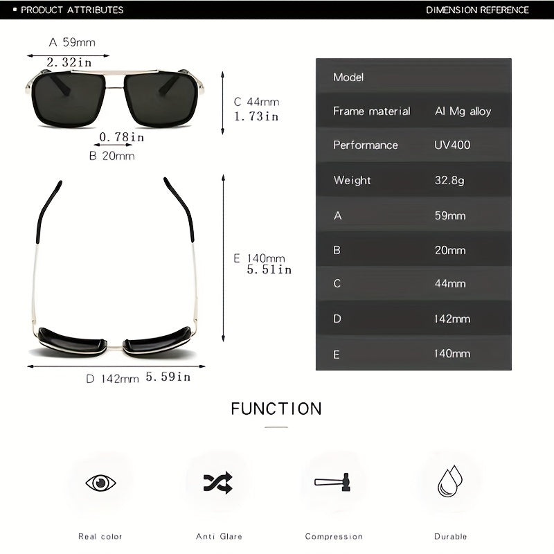 Men's Retro Steampunk Sunglasses Polarized UV400 Protective