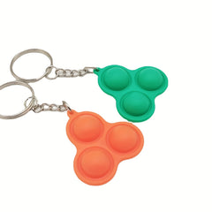 2pcs Fidget Toy Keychain Wallet Purse Silicone Pendant Bag Keyring Accessor