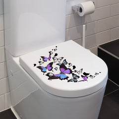 Colorful Butterfly Toilet Sticker, Decorative Waterproof PVC Wall Sticker