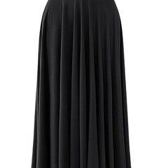 High Waist Pleated Skirt Casual Solid Women's Clothing