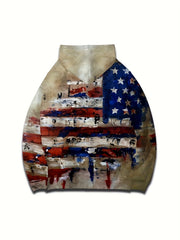 American Flag Print Hoodies For Men Graphic Hoodie Comfy Loose Hooded Pullover