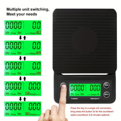 3KG 5KG Digital Coffee Baking Scale with Timer Easy to Use