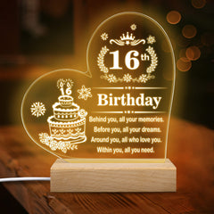 Sweet 16 Night Light Keepsake Gift