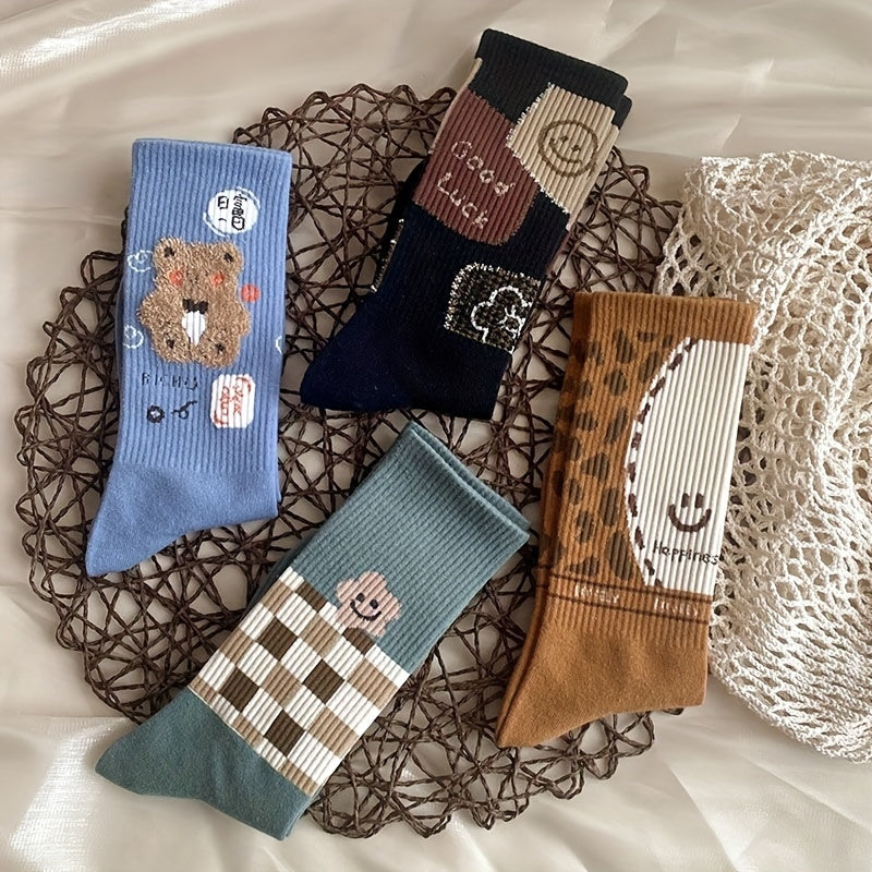 8 Pairs Cartoon Socks Women's Stockings