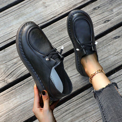 Women's Leather Skate Shoes Slip On Loafers Sport Sneakers