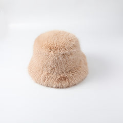 Winter Fur Hat Scarf Warm Bucket Hat For Women Fleece Beanie Hat