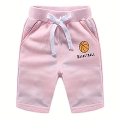 Boys Basketball Shorts Drawstring Waist Pockets Casual Kids Clothes