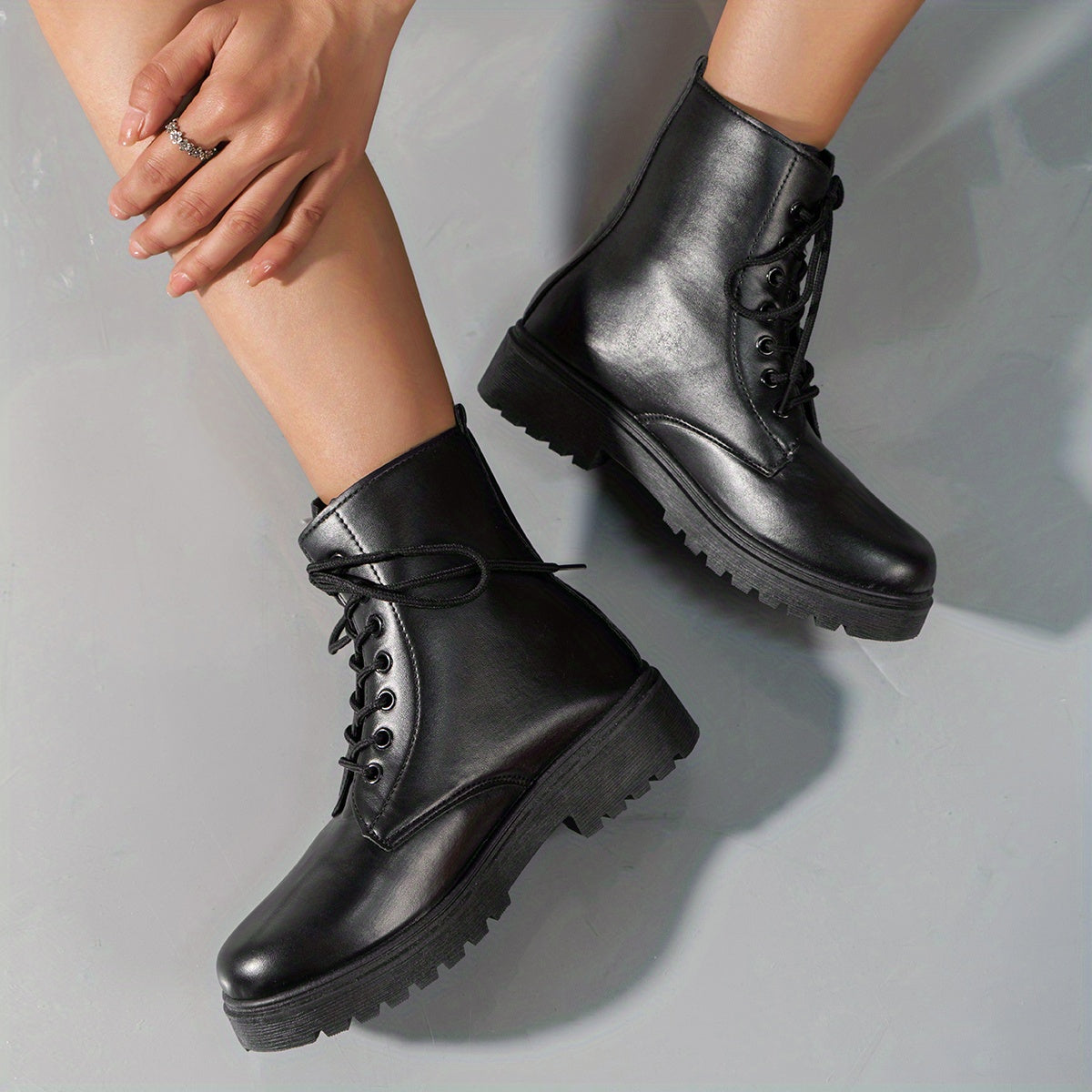 Women's Platform Lace-Up Ankle Boots