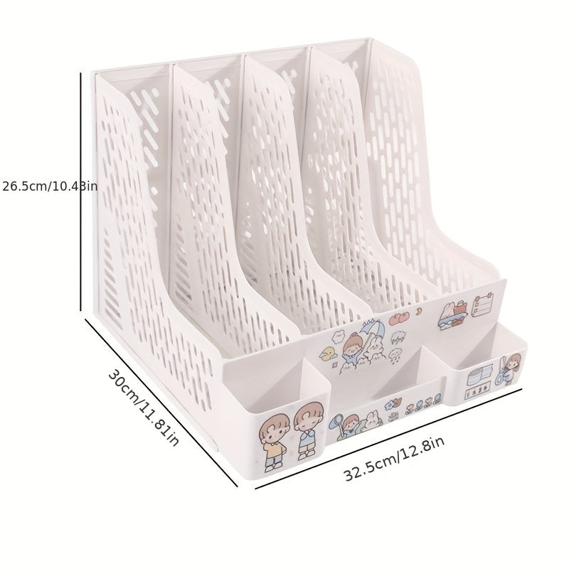 Desktop Bookshelf A4 File Storage Box Folder File Shelf Archive Storage Rack