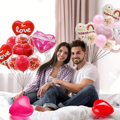 10pcs Rose Ring Shaped Balloons - Love Aluminum Film Balloons Set for Confetti