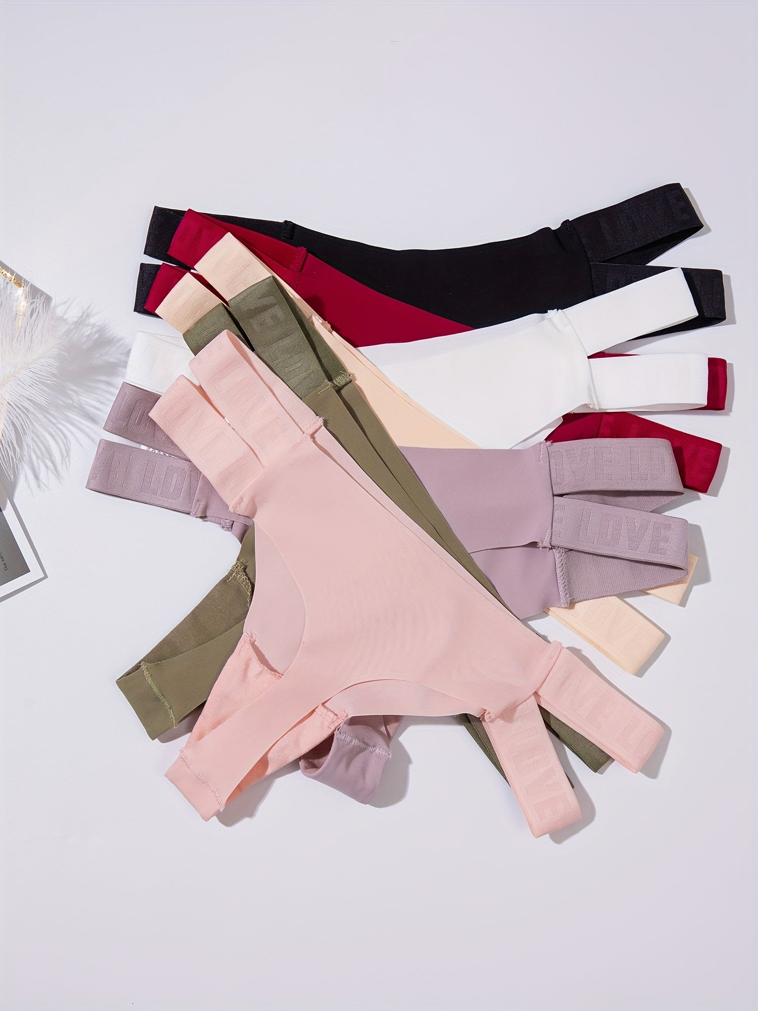 7pcs Seamless Cut Out Thongs Low Waist Intimates Panties