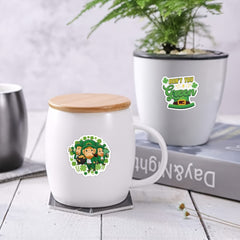 60PCS Shamrock St Patrick's Stickers Vinyl Waterproof Stickers Decals