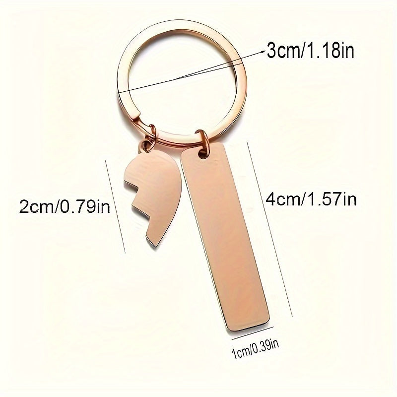 Stainless Steel Keychain Love Puzzle Keyring Family Gift
