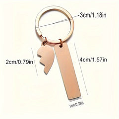 Stainless Steel Keychain Love Puzzle Keyring Family Gift