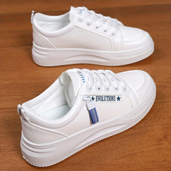Women's Letter Graphic Skate Shoes Zip Lace Sporty Platform Sneakers