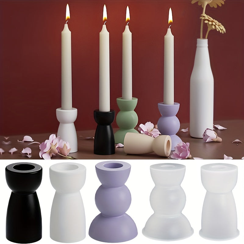 DIY Crystal Drop Resin Semi Circular Geometric Candle Holder Mold