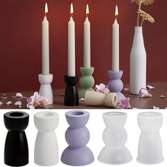 DIY Crystal Drop Resin Semi Circular Geometric Candle Holder Mold