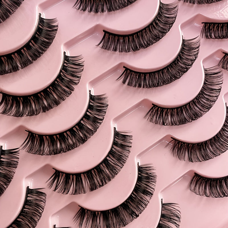 14 Pairs 15mm Short Natural Lash Curl Reusable Fluffy Strip Lashes