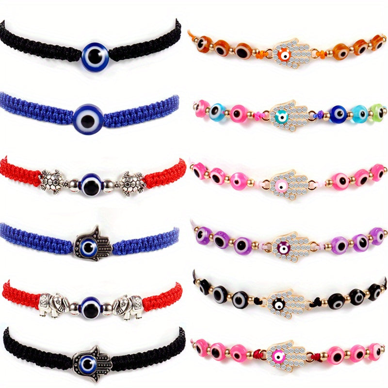 36pcs Evil Eye Bracelets Pack For Women Girls Adjustable Bracelets