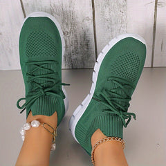 Women's Argyle Textured Athletic Running Shoes Solid Mesh Casual Sneakers