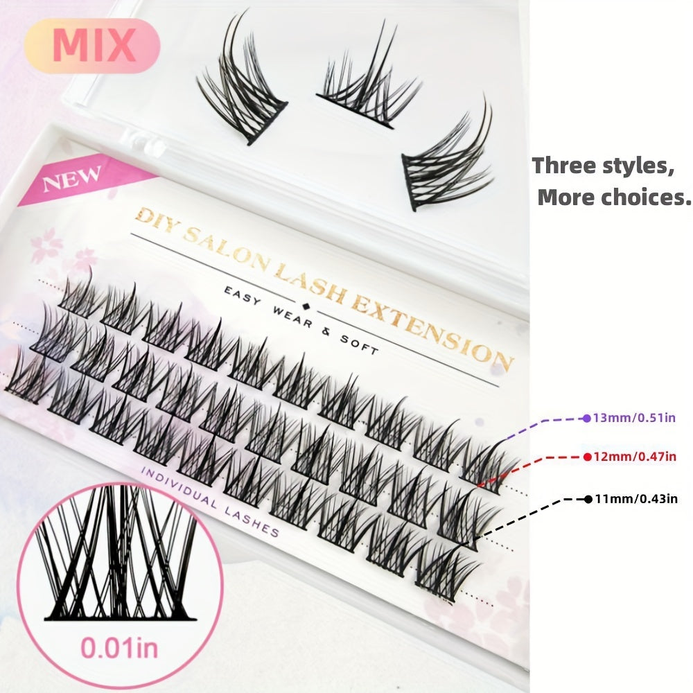 C Curl 30 Cluster False Eyelashes 11 13mm Segmented Lashes