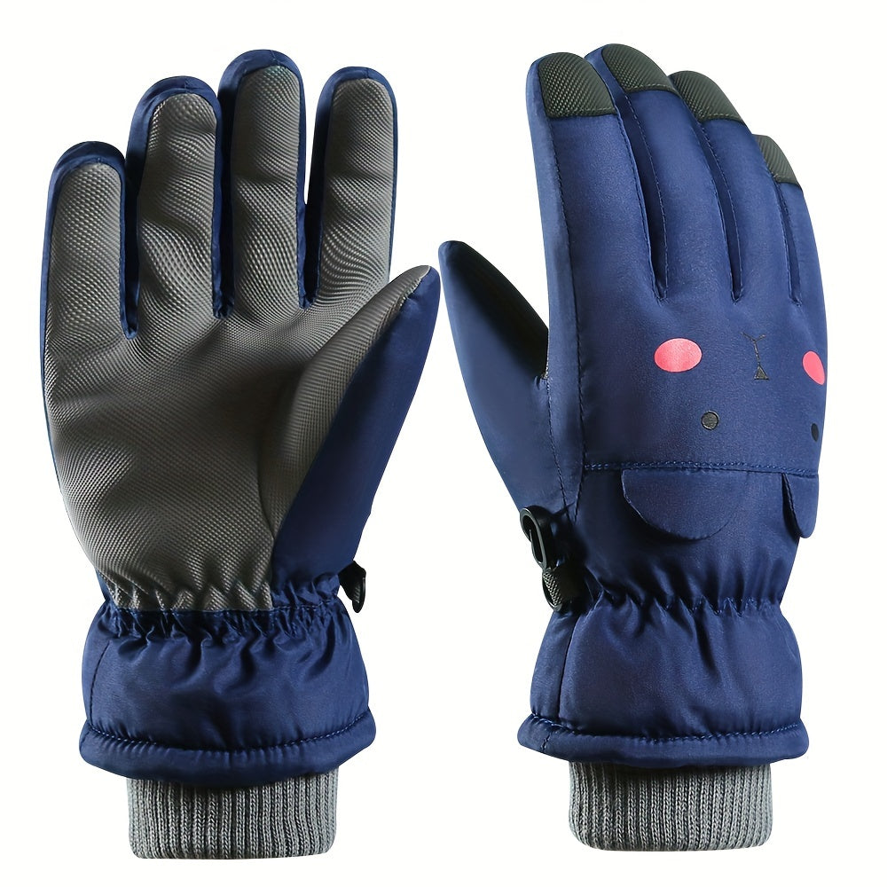 Kids Ski Gloves Winter Warm Waterproof Snowboard Gloves