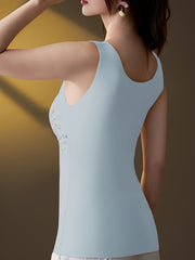 Lace Thermal Underwear Floral Sleeveless Top