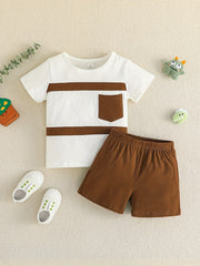 2pcs Baby Boys Casual T-shirt & Shorts Set