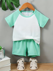 Boys Casual Outfit Set - T Shirt & Shorts - Kids Summer Clothes