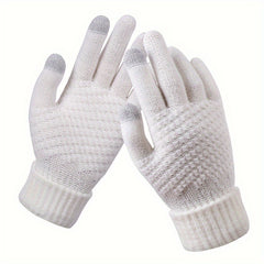 Winter Warm Stretch Knit Gloves Men Women Touch Screen Wool Mittens