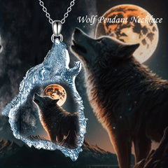 Gothic Chain Animal Wolf Head Pendant Necklace Hip Hop Style Necklace