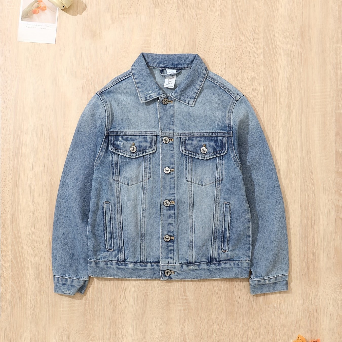 Kid's Comfy Denim Jacket Vintage Style Boy's Coat for Spring Fall