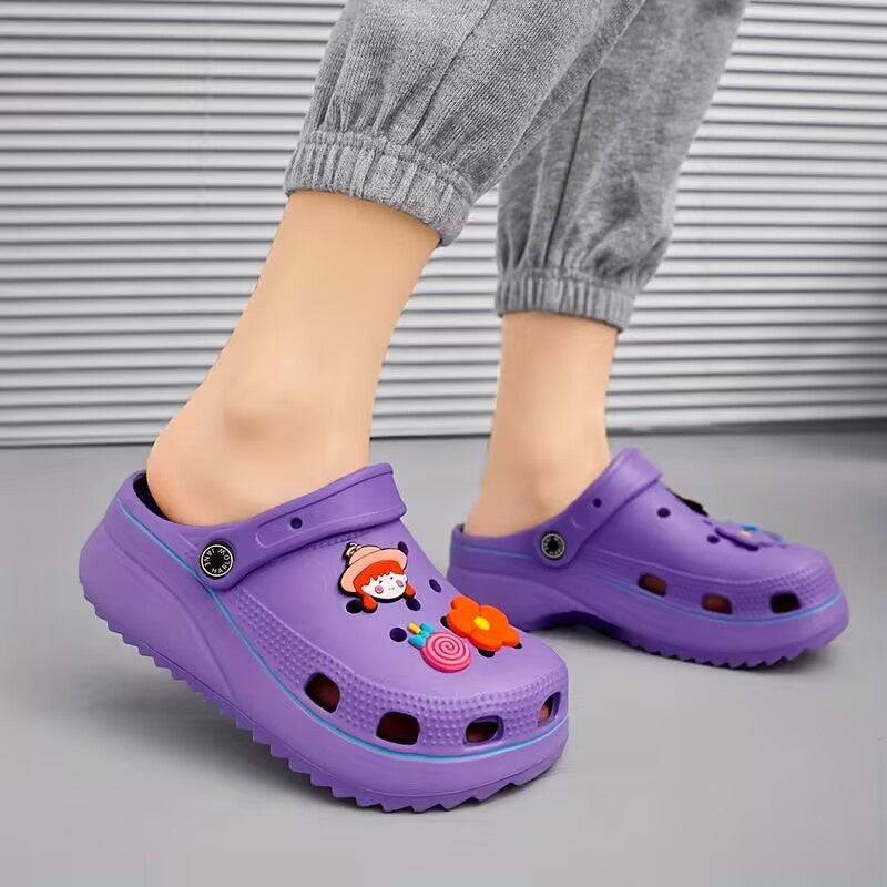 Women's Platform Garden Clogs Cartoon Wedge Slide Shoes