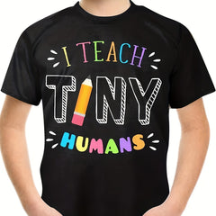 TEACH TINY HUMANS Print Boy's T shirt Kids Toddler Short Sleeve