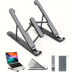 8-Level Adjustable Laptop Stand Portable Height Adjustable Ventilated