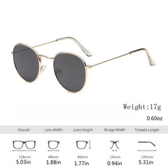 Vintage Oversized Round Sunglasses Women Sun Protection