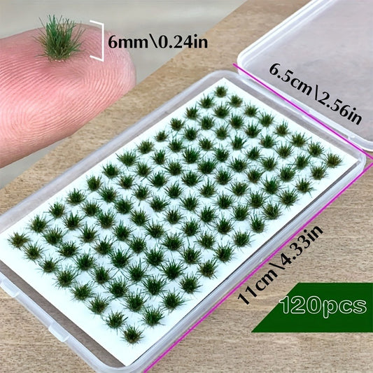 120pcs Mini Artificial Lawn Mixed Colors for Dollhouse Landscape Decor