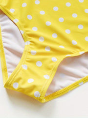 Girls' Polka Dot & Bowtie Swimsuit 3-10y