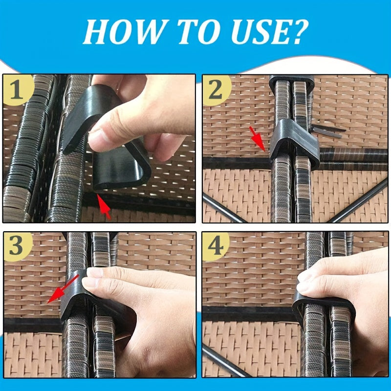 8pcs Outdoor Sofa Couch Connectors Furniture Clips - Curved Fastener Set