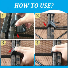 8pcs Outdoor Sofa Couch Connectors Furniture Clips - Curved Fastener Set