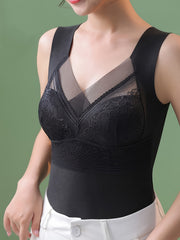 2-Pack Lace Tank Tops V Neck Thermal Underwear Women's Lingerie