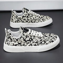 Men's Ink Wash Painting Canvas Sneakers Casual Walking Shoes